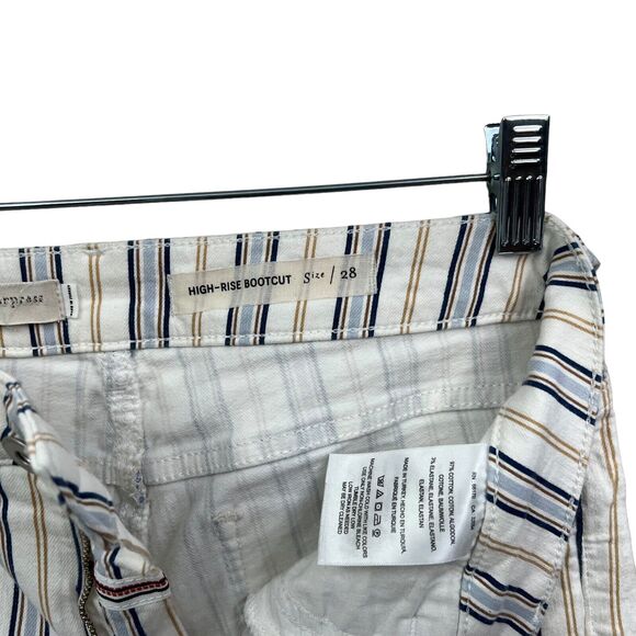 Pilcro And The Letterpress Womens Jeans High Rise Bootcut Striped Raw Hem Sz 28 - Picture 7 of 7